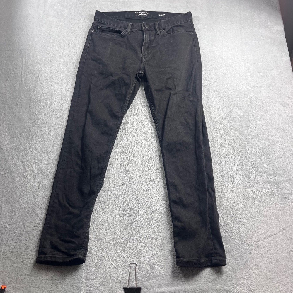 Banana Republic Travel Jeans Mens 31x30 Slim Fit Black Denim Pants